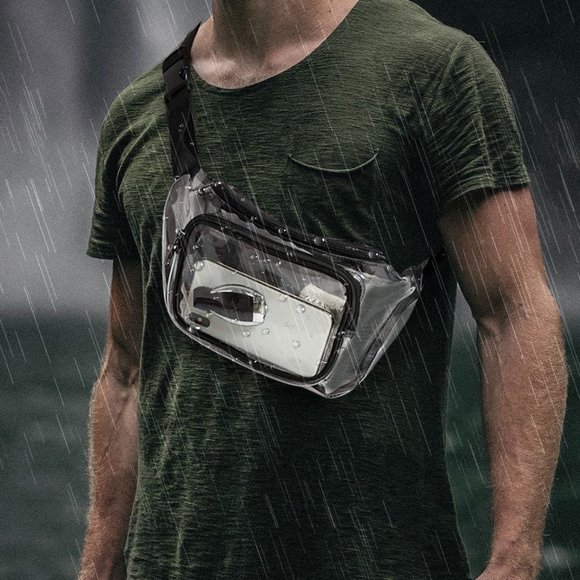 Fanny Pack Waterproof Transparent pvc Belt Bag Clear Fanny Pack Waist Bag - Picture 1 of 3
